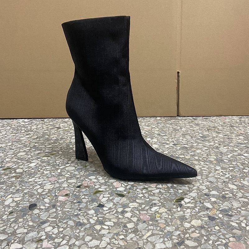 Tall grey boots with heel best sale