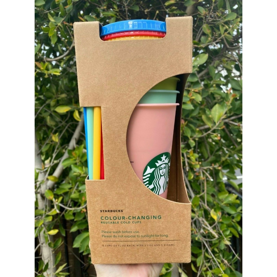 Plastic Reusable Cold Cup with Lid & Straw - 24 fl oz: Starbucks Coffee  Company