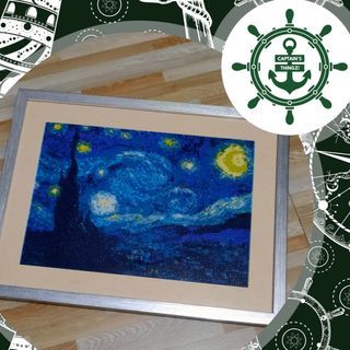 Starry Night Van Gogh Diamond Painting with Premium Frame
