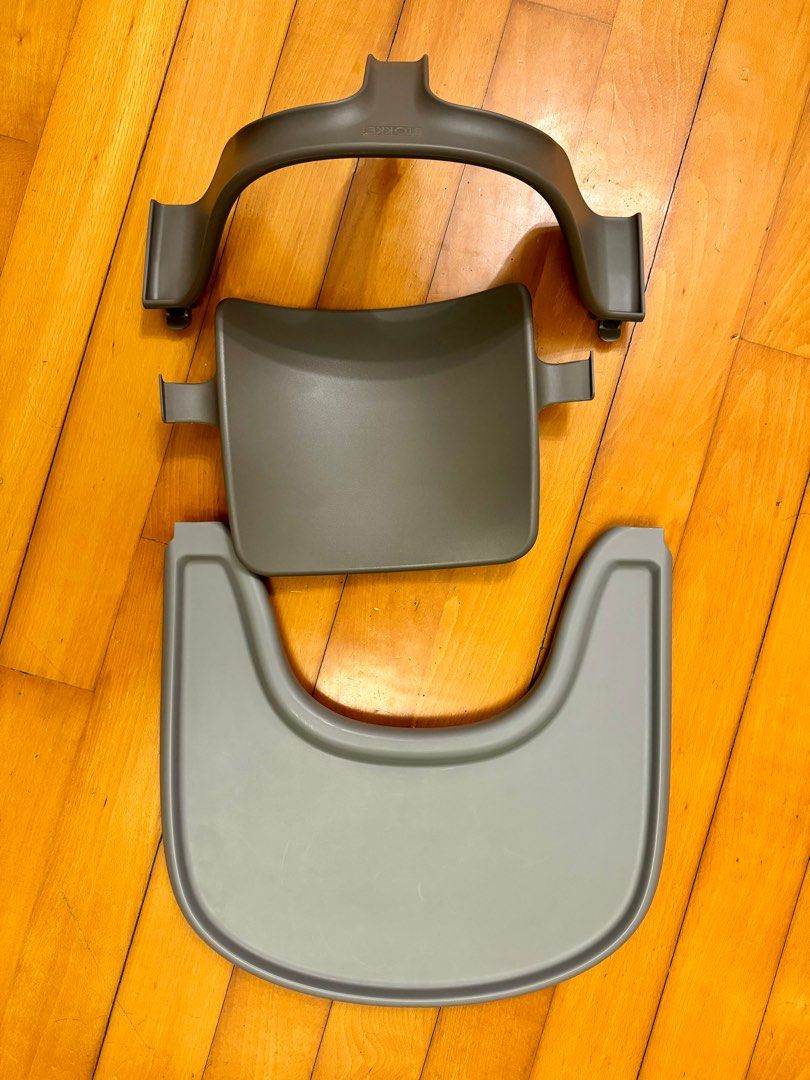 Stokke Tripp Trapp baby seat rail and tray in Gray