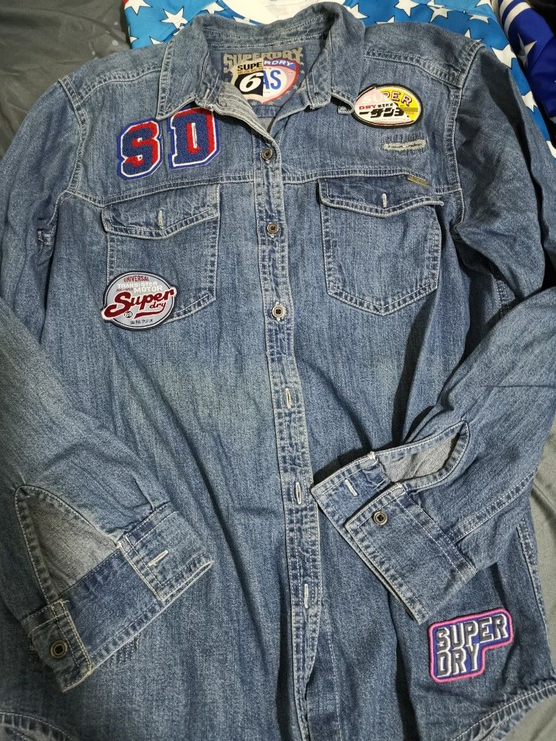 SUPERDRY DENIM LS SHIRT UNISEX Men s Fashion Tops Sets
