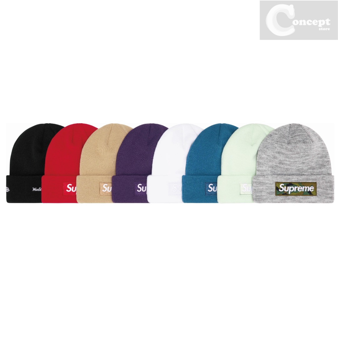 SUPREME 23FW NEW ERA BOX LOGO BEANIE, 名牌, 飾物及配件- Carousell