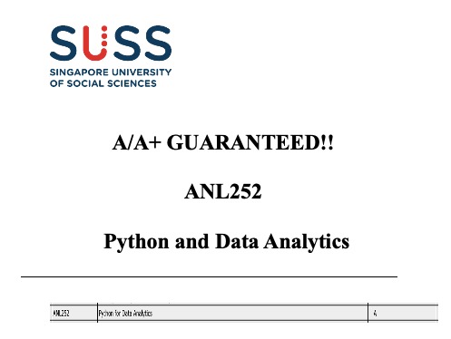 SUSS ANL252 Python and Data Analytics A/A+ Secret Package, Hobbies ...