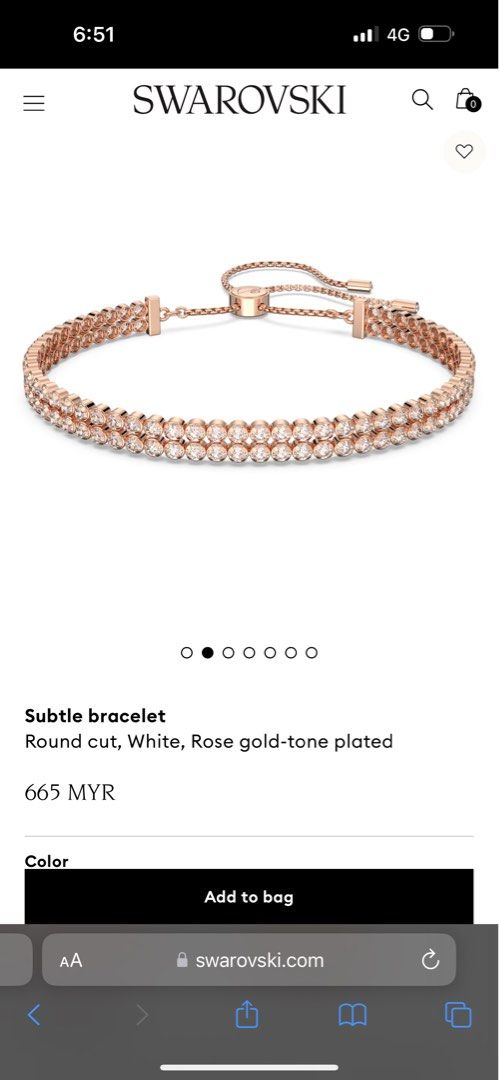 Swarovski subtle shop bracelet rose gold
