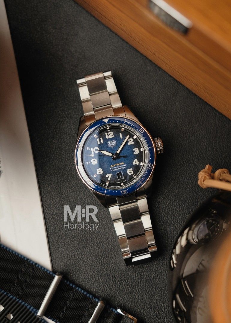 Tag Heuer Autavia Automatic Blue Dial Silver Steel Strap Watch for Men - WBE5116.EB0173