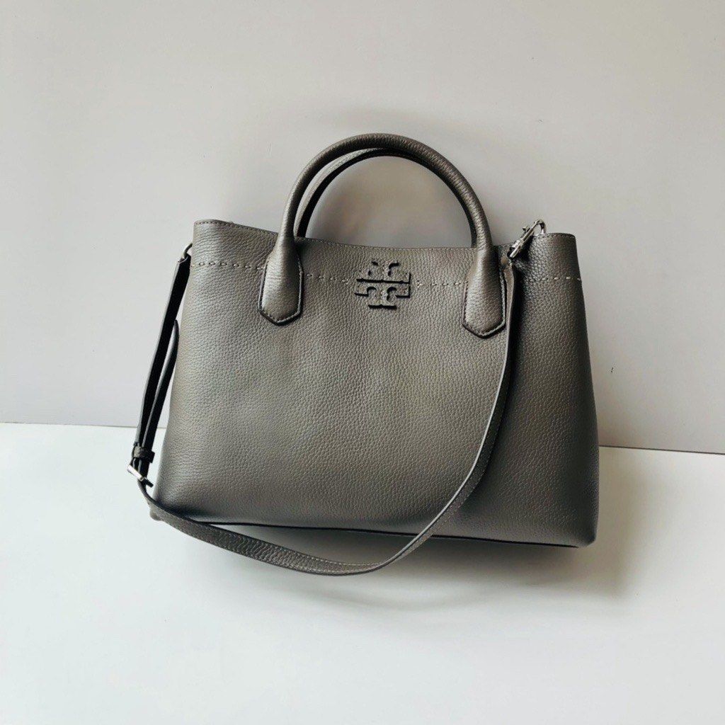 TB McGraw Triple Compartment Leather Satchel Bag