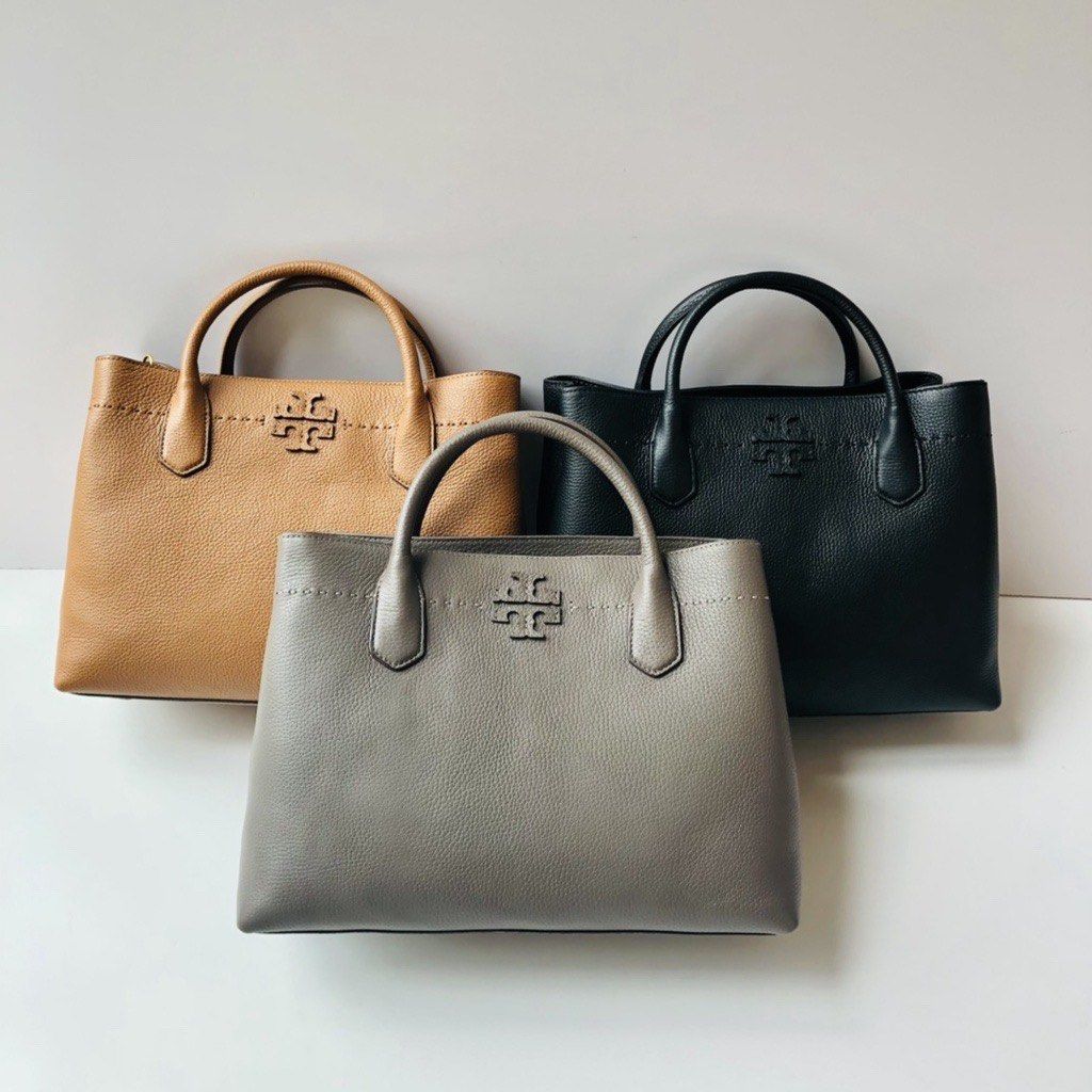 TB McGraw Triple Compartment Leather Satchel Bag Women s Fashion