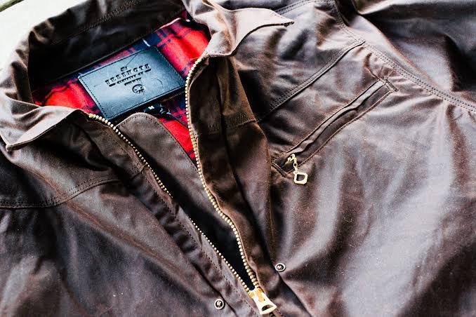 The Freenote Cloth - RJ2 WAXED JACKET IN BURGUNDY FLANNEL, Men's ...