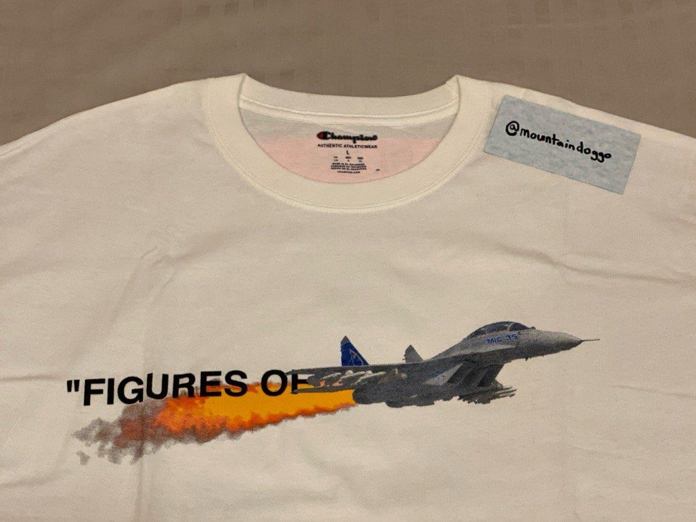 Off white figures top of speech shirt