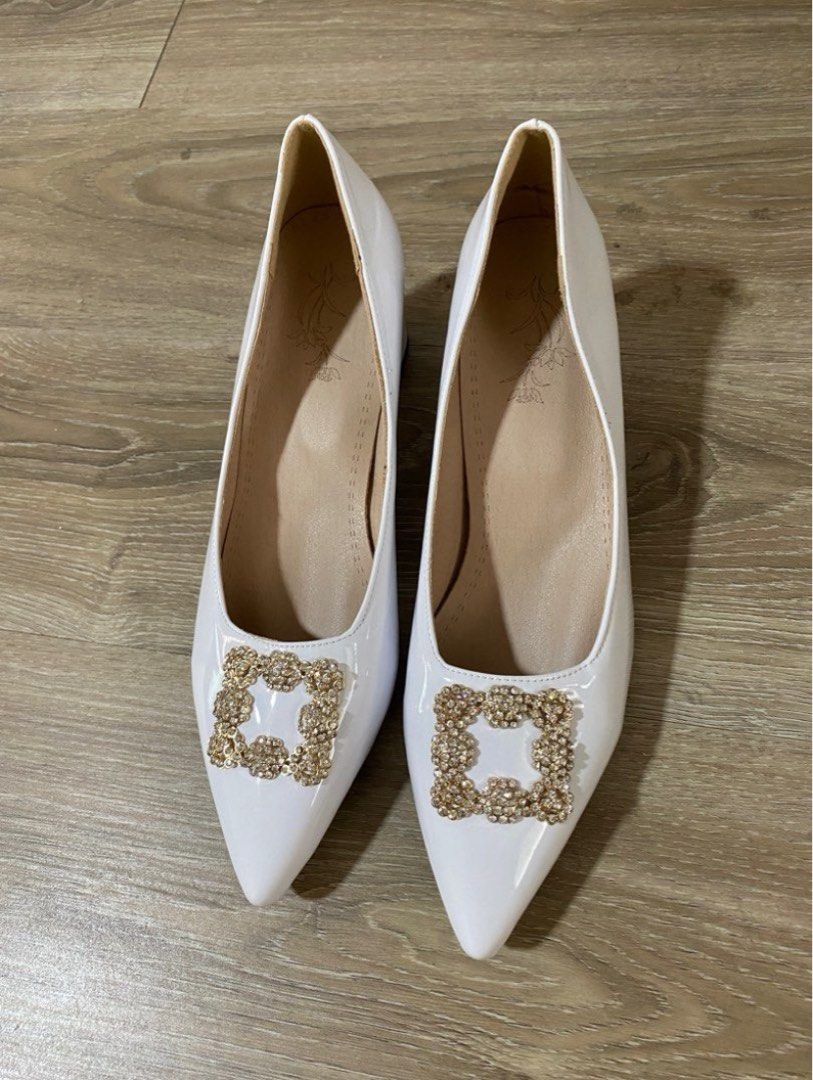 White bridal heels plus size 44 45 46 47 48 Women s Fashion