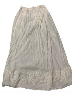 white Maxi skirt beach cover up with front tie