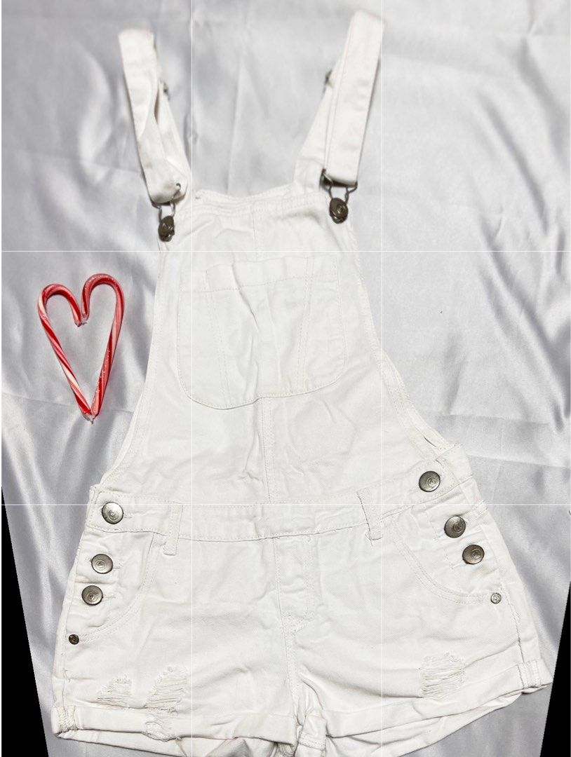 White Jeans Romper S Women s Fashion Coats Jackets and