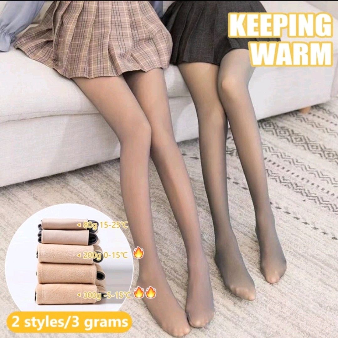 Fleeced Lined Thick Thermal Winter Wear Pants Stockings Leggings Nude,  Women's Fashion, Bottoms, Jeans & Leggings on Carousell