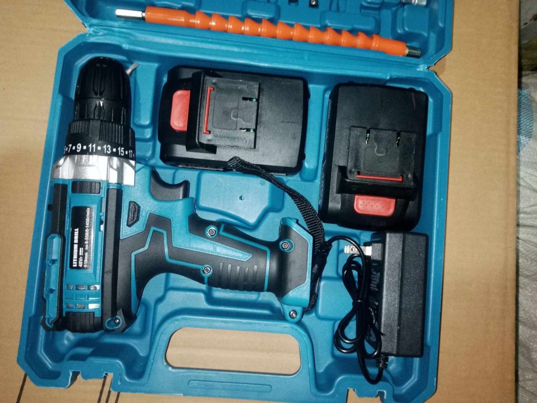 Wireless Drill (Category: Construction Tools & Equipment) located in Manila. Submitted by redonlineshop (Listing ID 1274189349, Image 2). Description: Wireless Drill ₱1400 ON HAND BRAND NEW Mode of Payment: Gcash,COD Same day delivery + Delivery Fee.