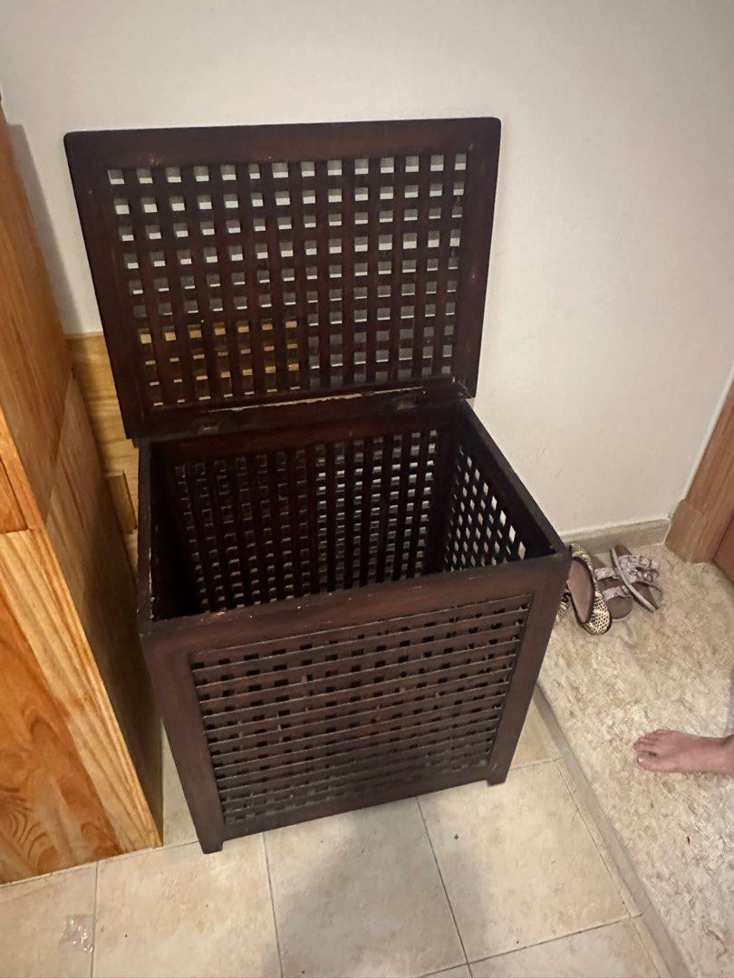 Wooden lattice storage box, Furniture & Home Living, Home Improvement