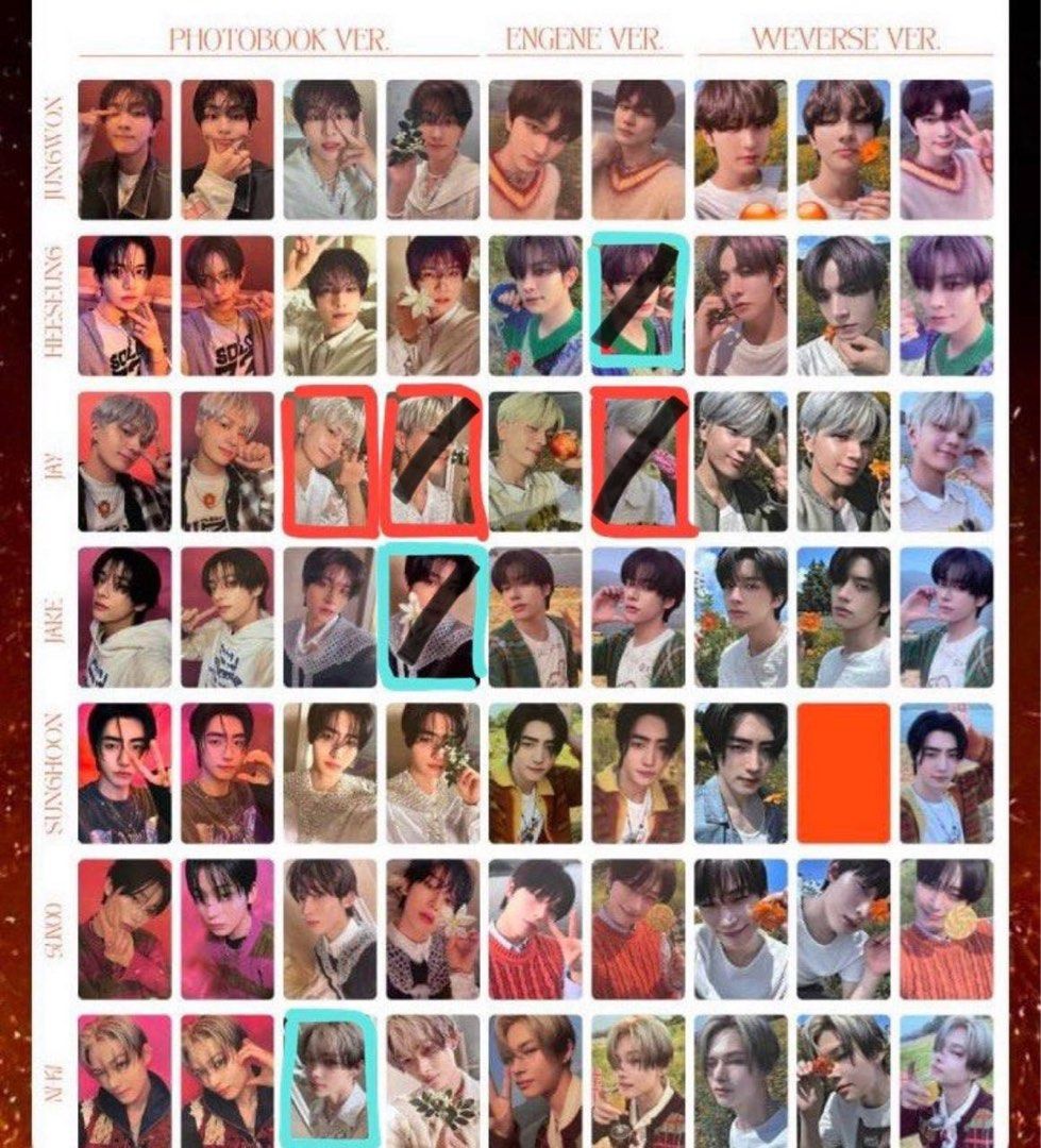 wtt enhypen orange blood pcs photocards jay niki, Hobbies & Toys