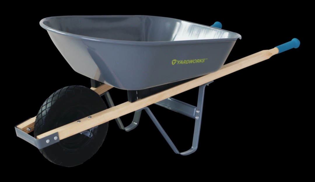 Yardworks Steel Tray 1 Wheel Garden Yard Wheelbarrow 5 cu ft