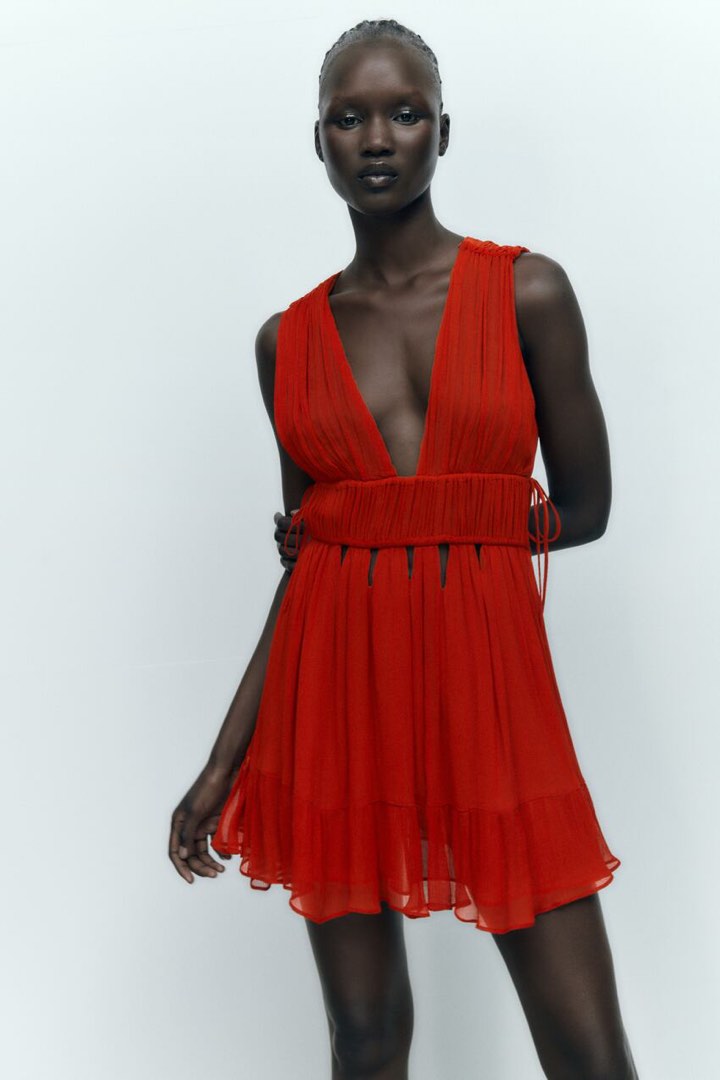 Zara burnt sales orange dress