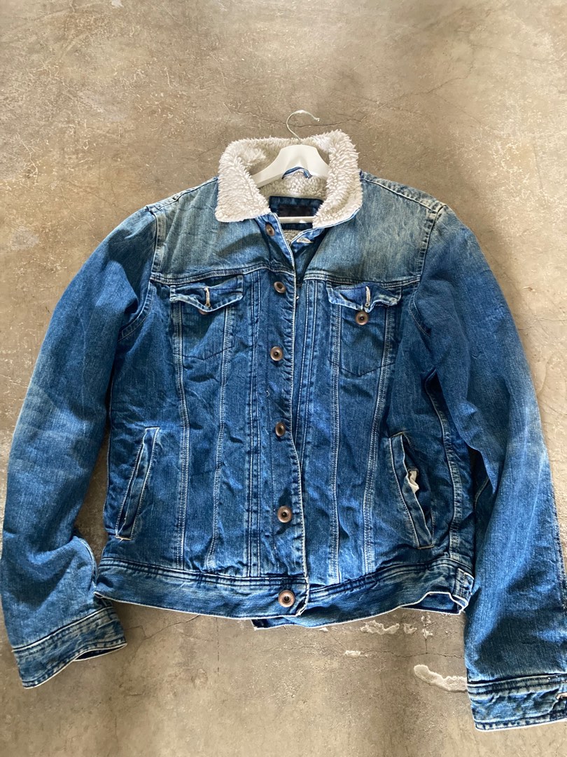 Zara fur denim hot sale jacket