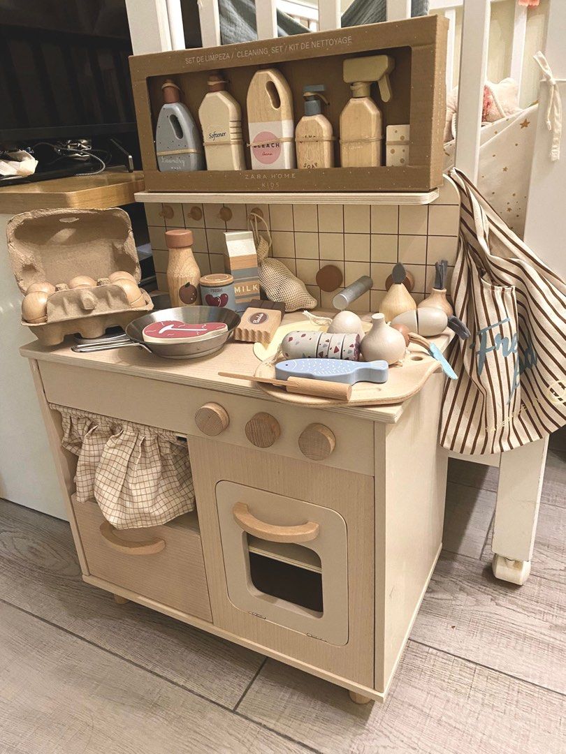 Zara Home Kids Wooden Kitchen Set 正版北歐靚色中性玩具廚房非Hape