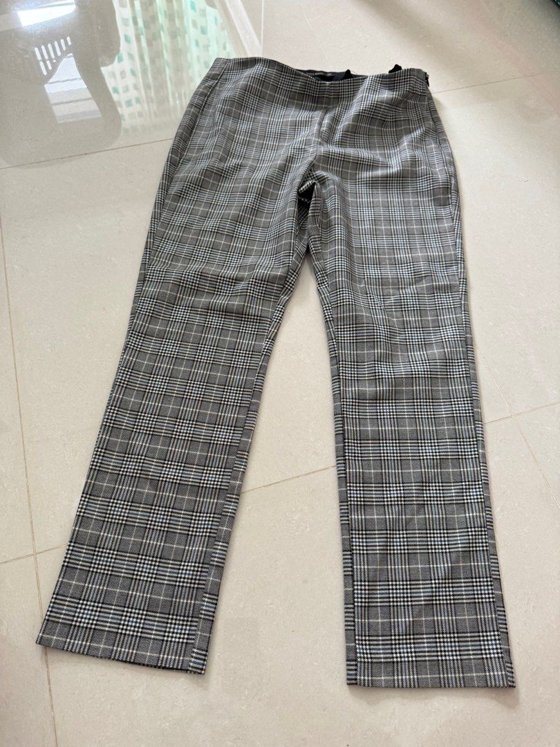 Checked clearance pants zara