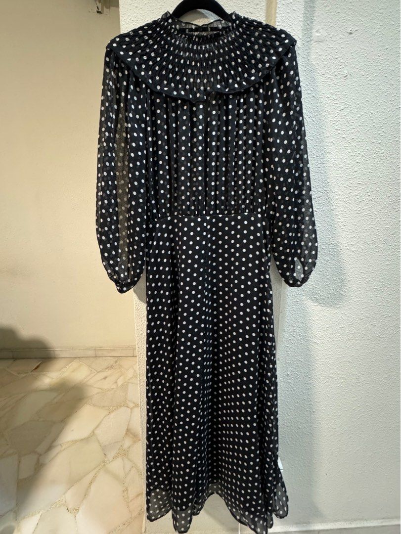 Zara Polka Dot Midi Dress, Women's Fashion, Dresses u0026 Sets, Dresses on  Carousell