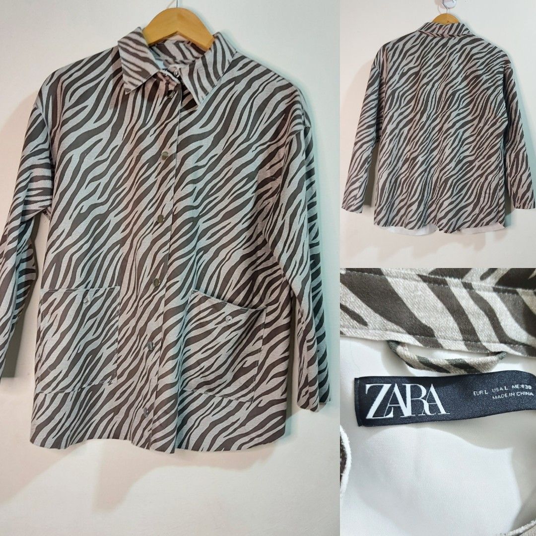 Zara zebra jacket on sale