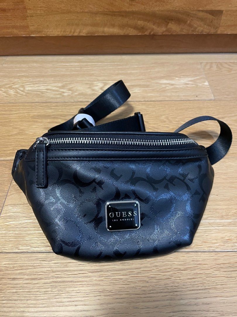 100 New Guess Factory USA Black Logo Fanny Pack