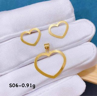 18k gold set pendant+earrings
