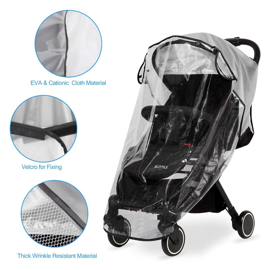 Stroller Rain Cover Universal Zip Front Opening Weather Shield Baby  Stroller Rain Cover EVA Waterproof Protection Wind Snow Dust Clear Rain  Cover for