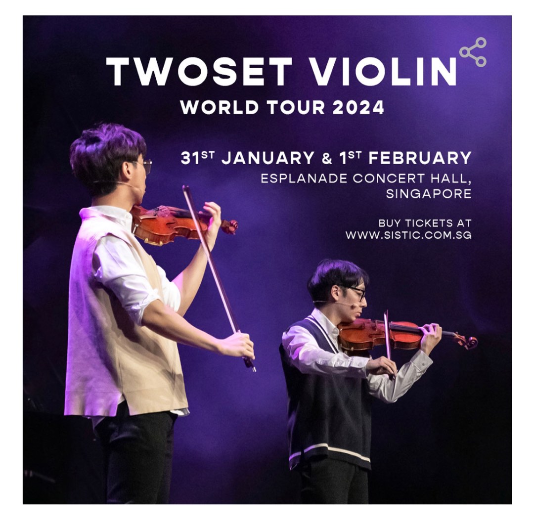 2x Twoset Violin World Tour 31 Jan 2024 Singapore, Tickets & Vouchers