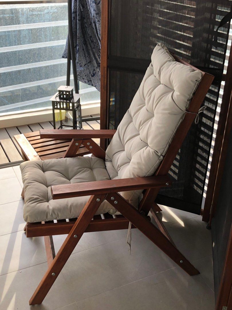 3 pcs of Ikea outdoor solid wood furniture N MMAR reclining