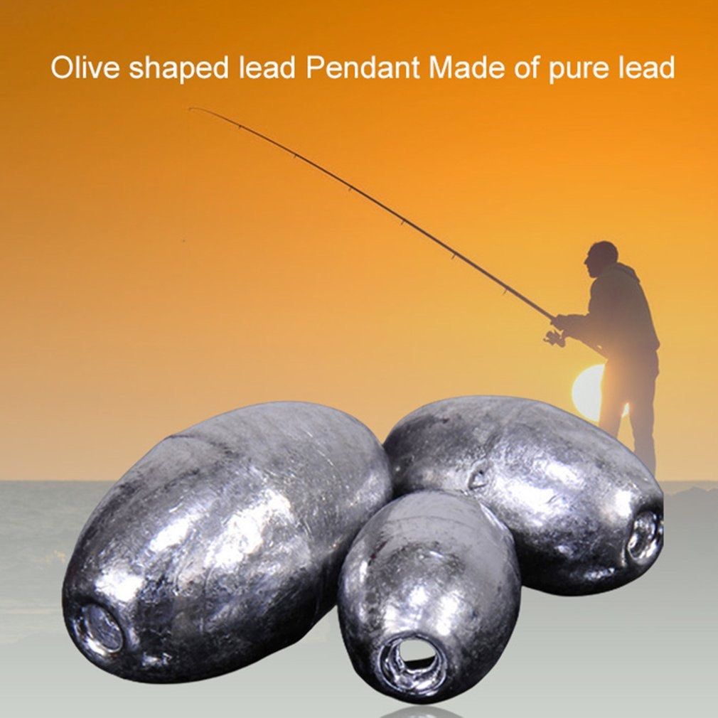 50pcs Olive Shape Sinkers Pure Lead Making Fishing Sinker Sports