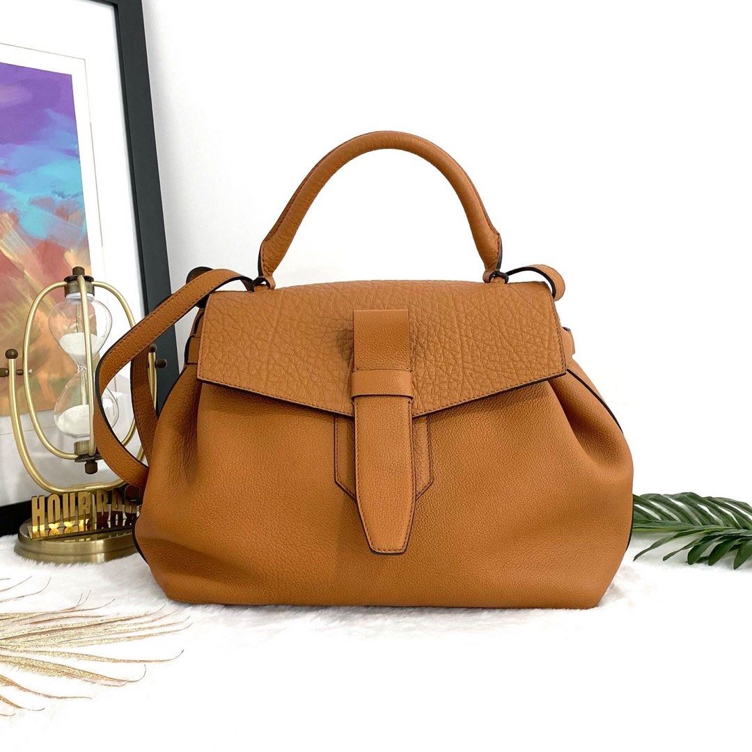 Authentic Lancel Brown Color Calfskin Charlie Small Size