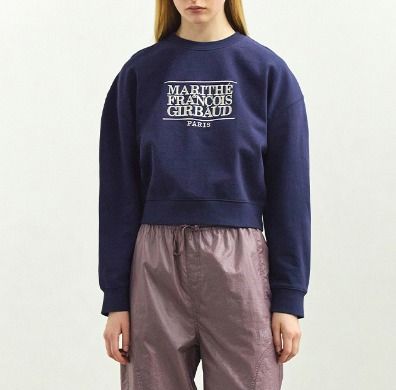 韓國代購] Marithe Francois Girbaud W Classic Logo Crop Sweatshirt