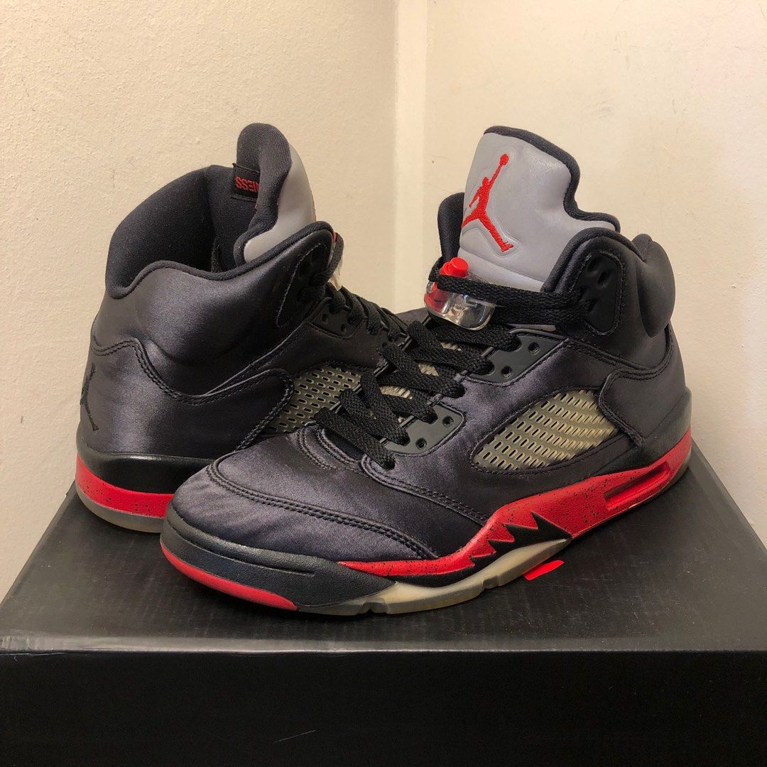 Jordan 5 retro black satin men's shoe top