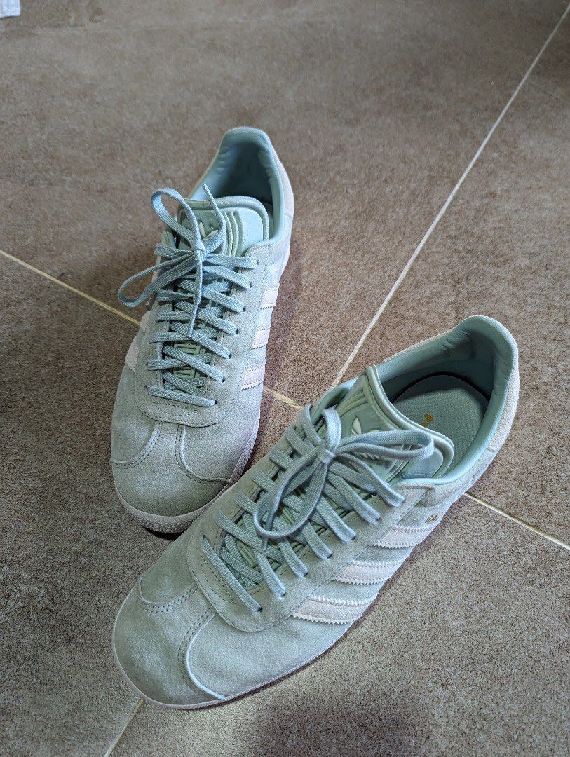 Adidas gazelle outlet trainers light green/white