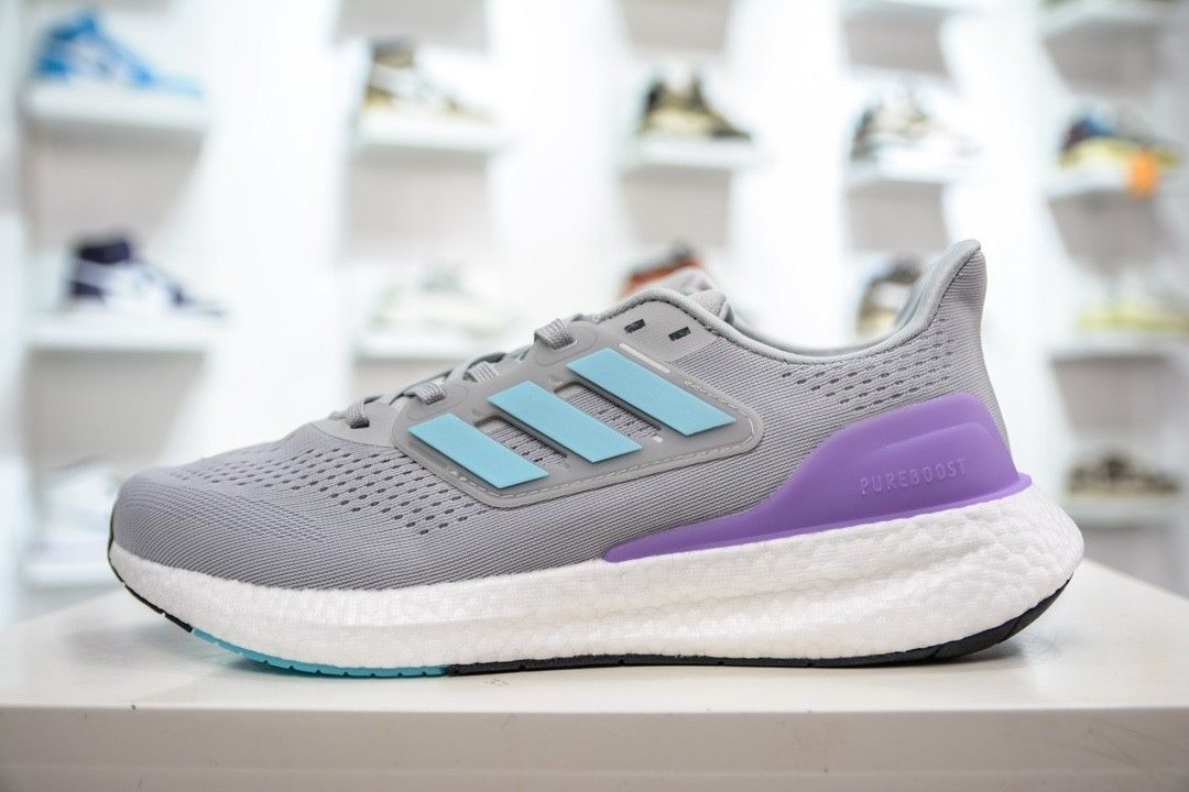 Adidas Pureboost 23 Aqua Grey W 2023 IF2390 X mas Sale Women s Fashion Footwear Sneakers on Carousell
