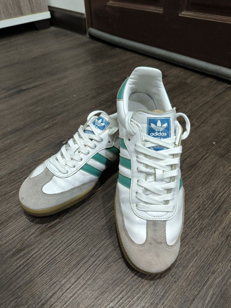 Adidas samba green stripe online