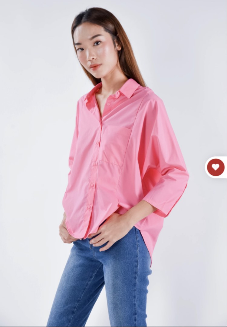 All would envy APRIL COTTON SHIRT IN PINK Women s Fashion Tops