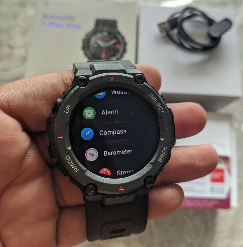 Amazfit T Rex Trex Pro Black Smartwatch Amoled Alti Baro Sp02