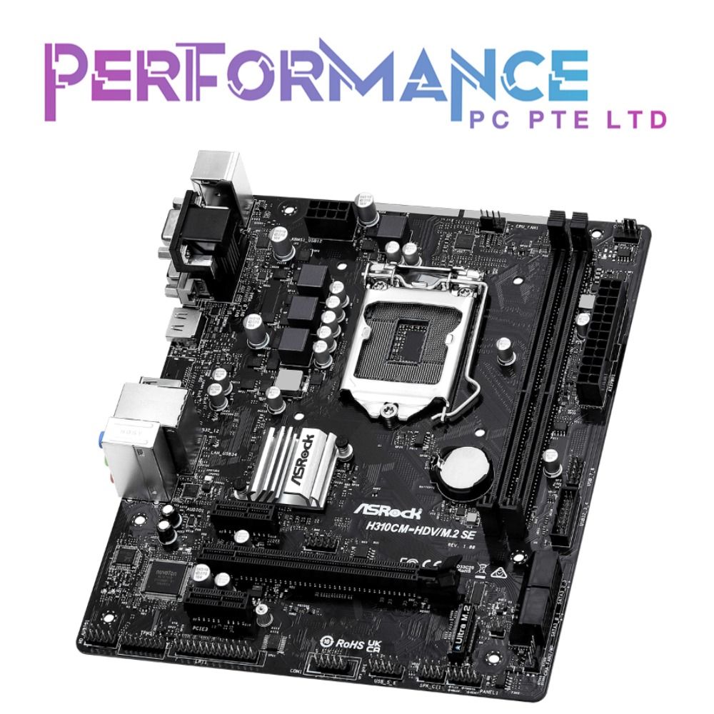 ASROCK H310CM-HDV/M.2 SE MOTHERBOARD (Support Intel 6/7/8/9 Gen CPU) (3 ...