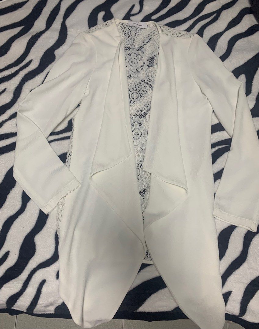White bell sleeve blazer on sale