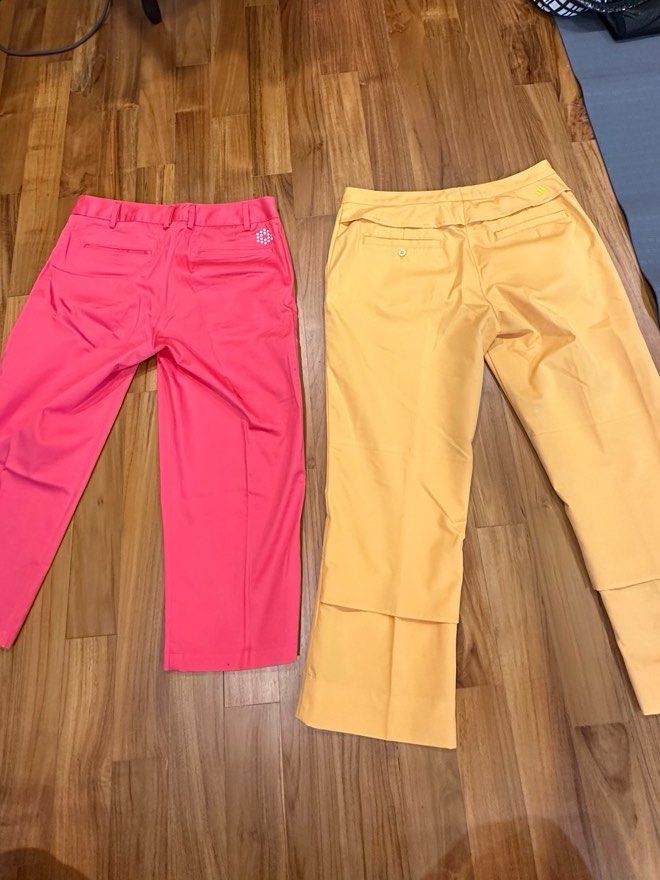 Adidas yellow top golf pants