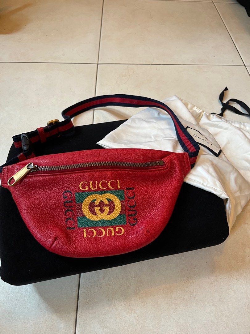 GUCCI Black Leather Waist Pouch