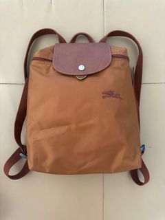 Authentic Long champ Backpack in Cognac