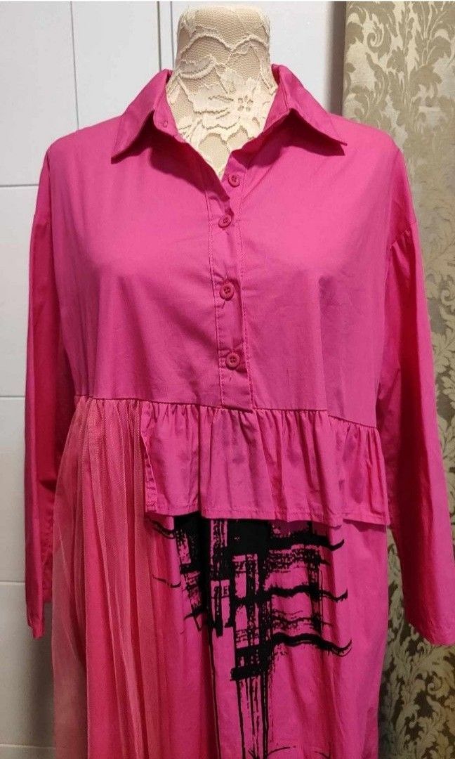 Avant-garde Pink Dress (Category: Dresses) located in Manila. Submitted by harleycat (Listing ID 1274413887, Image 2). Description: Funky, sophisticated pink dress, unique and will surely grab attention Bought here in Carousell, but too big for me.