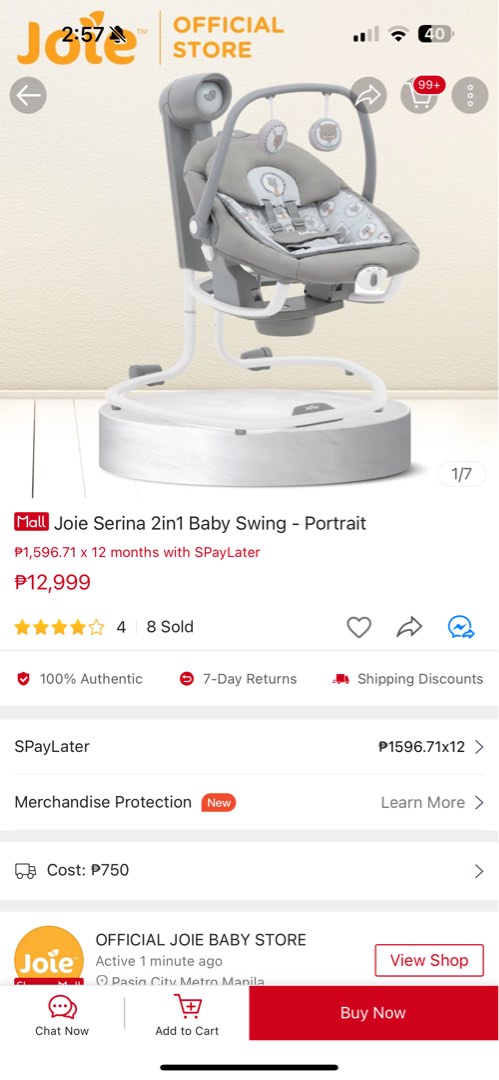 Jollibee store baby swing