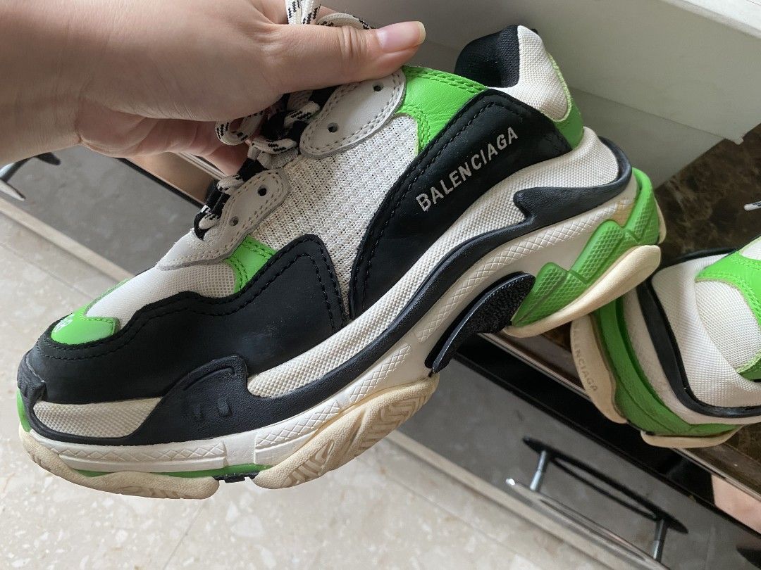 Green balenciaga triple s replica on sale