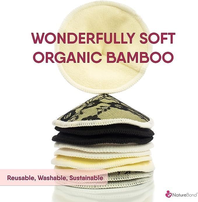  Organic Bamboo Viscose Nursing Breast Pads - 14 Washable Pads  + Wash Bag, 3-Layers Breastfeeding Nipple Pad For Maternity, Reusable  Nipplecovers For Breast Feeding